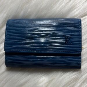 Louis Vuitton Deep Blue Epi Leather Compact Key/Card Holder